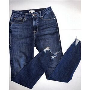 GOOD AMERICAN GOOD LEGS SKINNY STRETCH JEANS DISTRESSED CUFFS 4 / 27 #GLCH367T